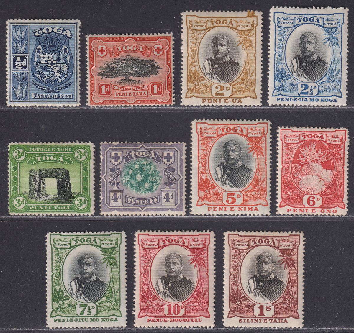 Tonga 1897 QV Pictorial Set to 1sh Mostly Mint SG38a-50