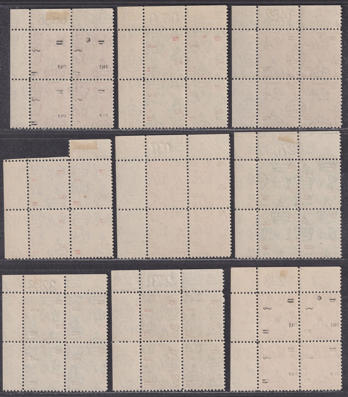 Jordan 1952 Fils Overprint Part Sheet No Block Set to 200f Mint
