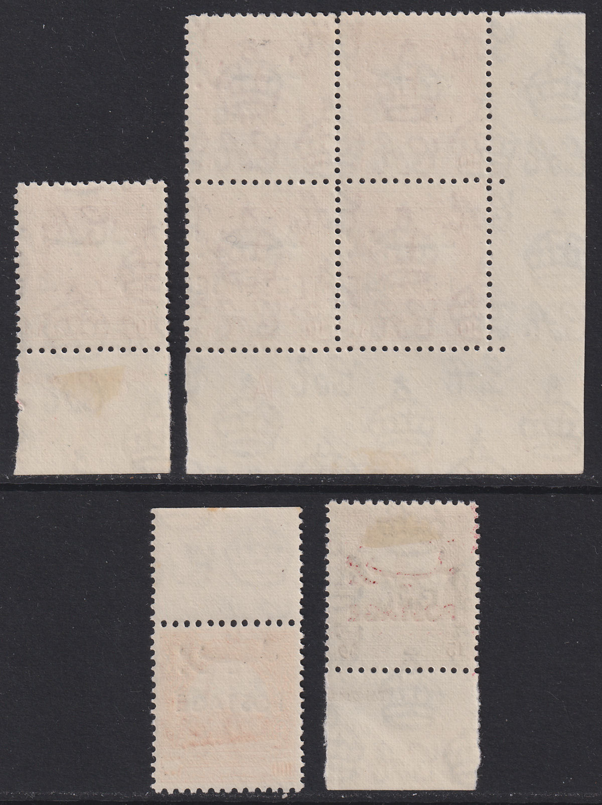 Jordan 1953-56 Postage Overprint Obligatory Tax 10f, 15f, 100f Mint