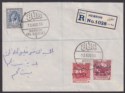 Click for more photos and details Jordan 1956 Opt Double Tax 5f, Opt Tax 10f, 15m Used Registered Cover SG408c