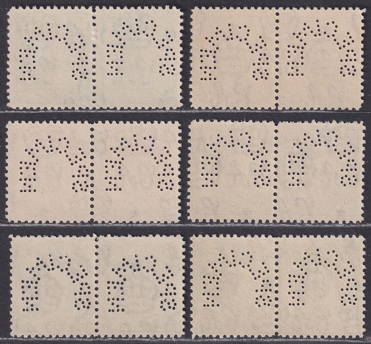Transjordan 1947 King Abdullah SPECIMEN Perf Pairs Set UM Mint SG258-263 cat£500
