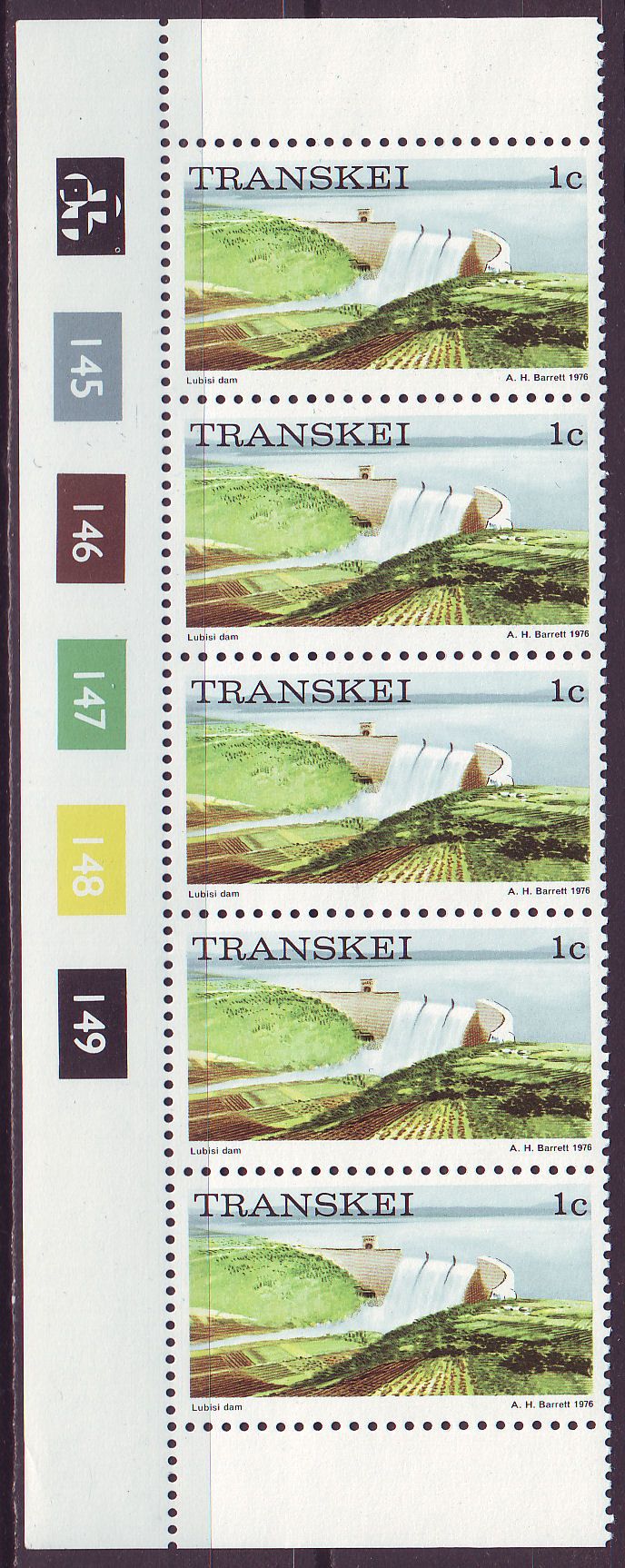 Transkei 1976 Local Scenes UM MNH Mint Control Blocks