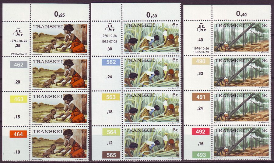 Transkei 1976 Local Scenes UM MNH Mint Control Blocks