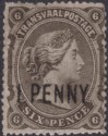 Click for more photos and details Transvaal 1879 Queen Victoria 1d Surcharge on 6d Mint SG145 cat £70 FAULTS