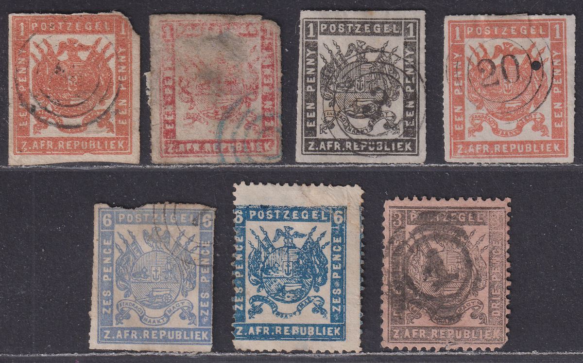 Transvaal 1870-77 Arms Selection to 6d Used with faults