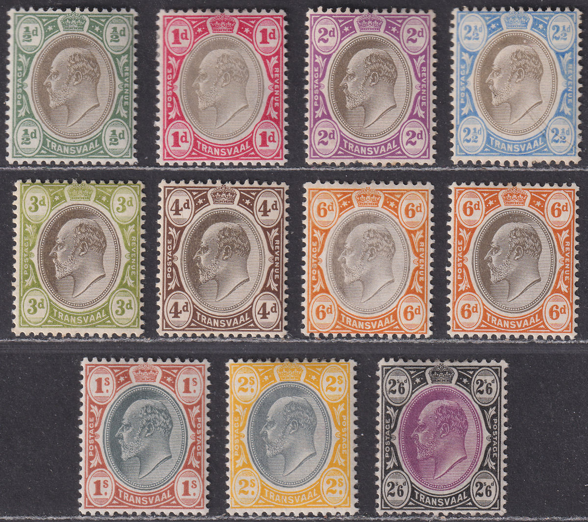 Transvaal 1904-09 King Edward VII Set to 2sh6d Mint SG260-269
