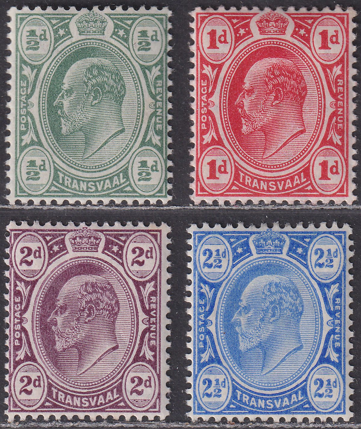 Transvaal 1908 King Edward VII Set Mint SG273-276 cat £35