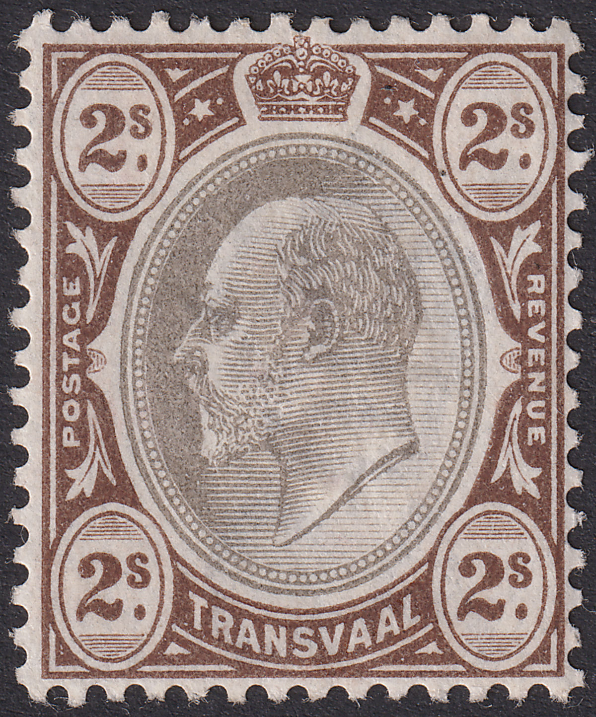 Transvaal 1902 KEVII 2sh Black and Brown Mint SG252 cat £75