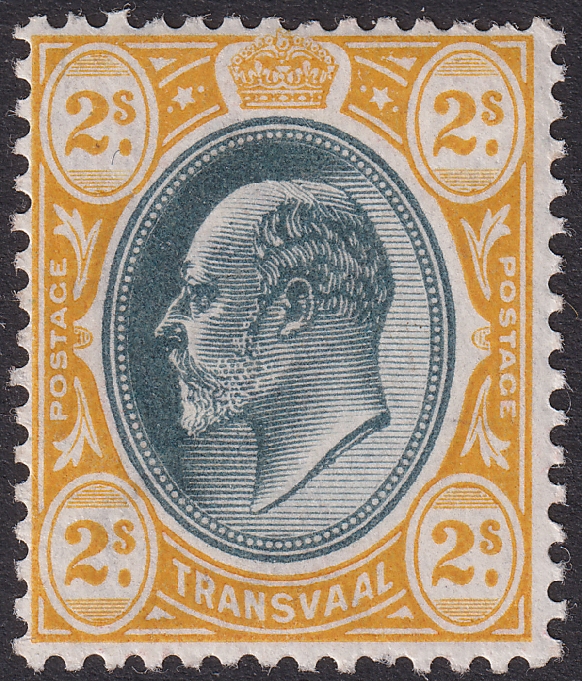 Transvaal 1903 KEVII 2sh Grey-Black and Yellow Mint SG257 cat £24