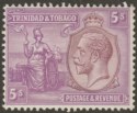 Click for more photos and details Trinidad and Tobago 1922 KGV 5sh Dull Purple and Mauve Mint SG228