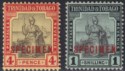 Click for more photos and details Trinidad and Tobago 1913 KGV SPECIMEN Overprint 4d, 1sh Mint SG152bs SG154as
