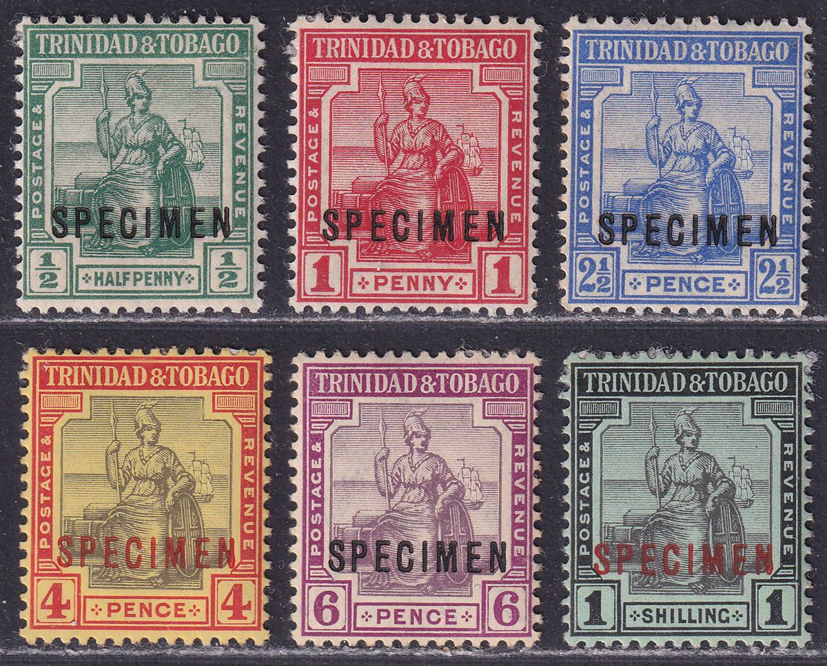 Trinidad and Tobago 1913 KGV SPECIMEN Overprint Set to 1sh Mint SG149s-154s