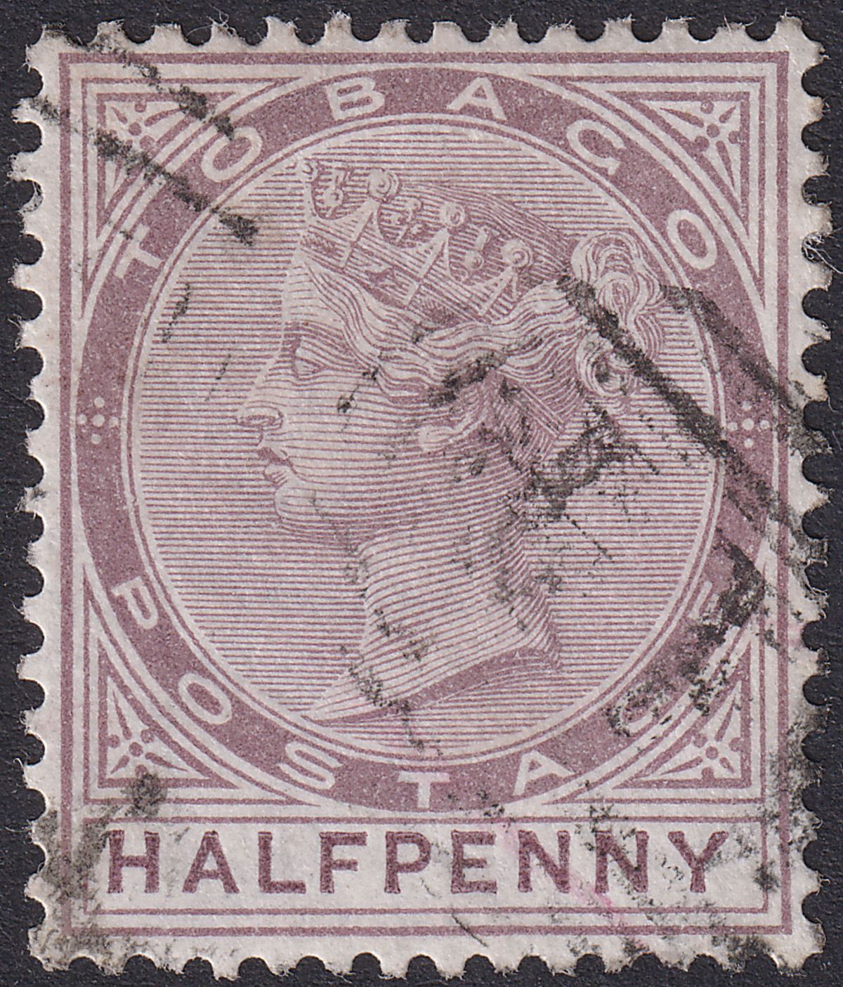 Tobago 1880 QV ½d Purple-Brown Used SG8 cat £120
