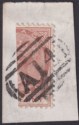Tobago 1880 QV 1d Venetian Red Bisect* Used on Piece as SG9a sold AS-IS
