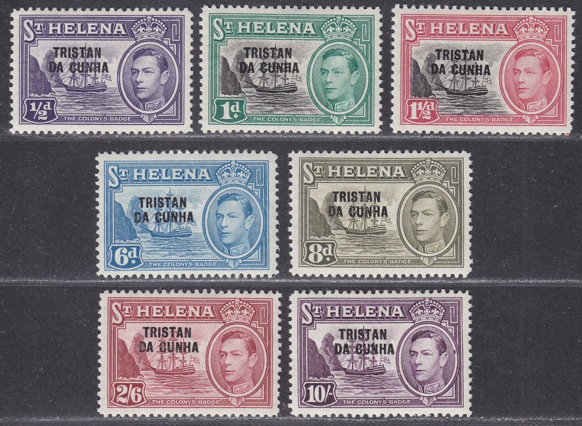 Tristan da Cunha 1952 KGVI Overprint Part Set to 10sh Mint