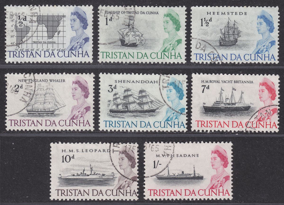 Tristan da Cunha 1960-65 Queen Elizabeth II Selection Used inc Ship part set