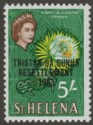 Click for more photos and details Tristan da Cunha 1963 QEII Resettlement Overprint 5sh wmk Inverted Mint SG66w
