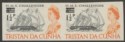 Click for more photos and details Tristan da Cunha 1971 QEII 1½p on 4d Imperforate Pair Mint SG139var