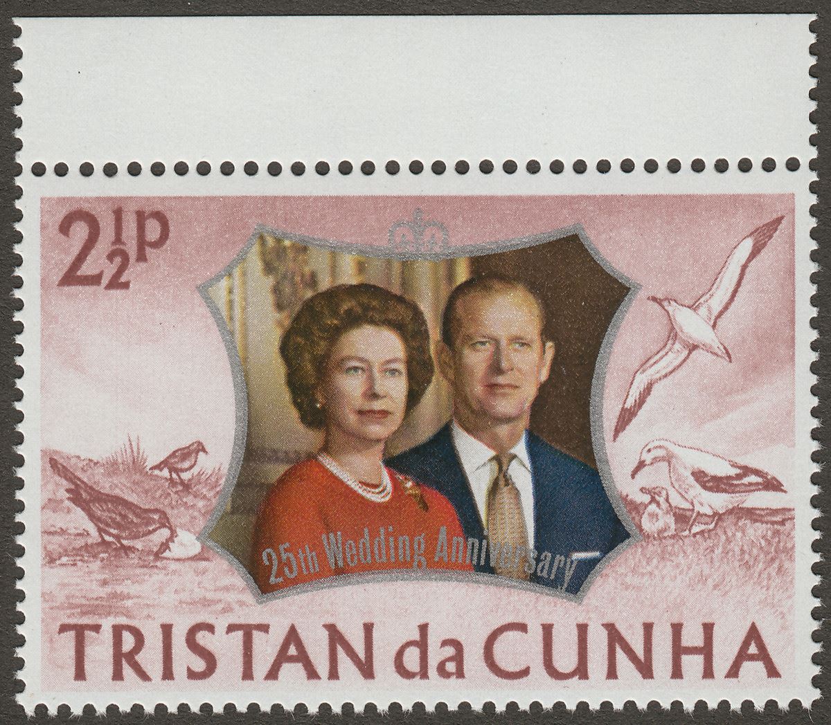Tristan da Cunha 1972 QEII RSW 2½p wmk Inverted Mint SG174w