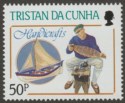 Click for more photos and details Tristan da Cunha 1988 QEII Handicrafts 50p wmk Inverted Mint SG451w