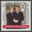 Tristan da Cunha 1986 QEII Royal Wedding 10p wmk Inverted Mint SG415w