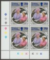 Click for more photos and details Tristan da Cunha 1985 QEII Queen Mother 10p Block of 4 wmk Inverted Mint SG390w