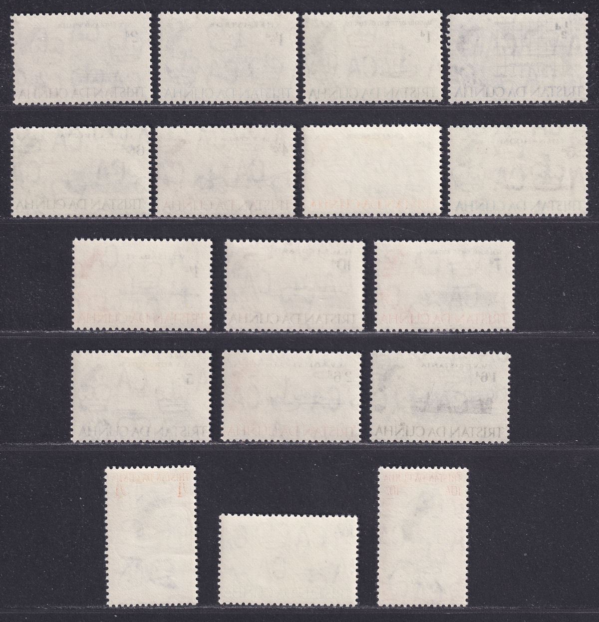 Tristan da Cunha 1965-67 QEII Ships Set UM Mint SG71-84b cat £60