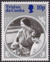 Click for more photos and details Tristan da Cunha 1985 QEII Queen Mother 10p wmk Inverted Mint SG390w