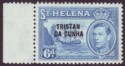 Click for more photos and details Tristan da Cunha 1952 KGVI Overprint 6d Light Blue Mint SG7