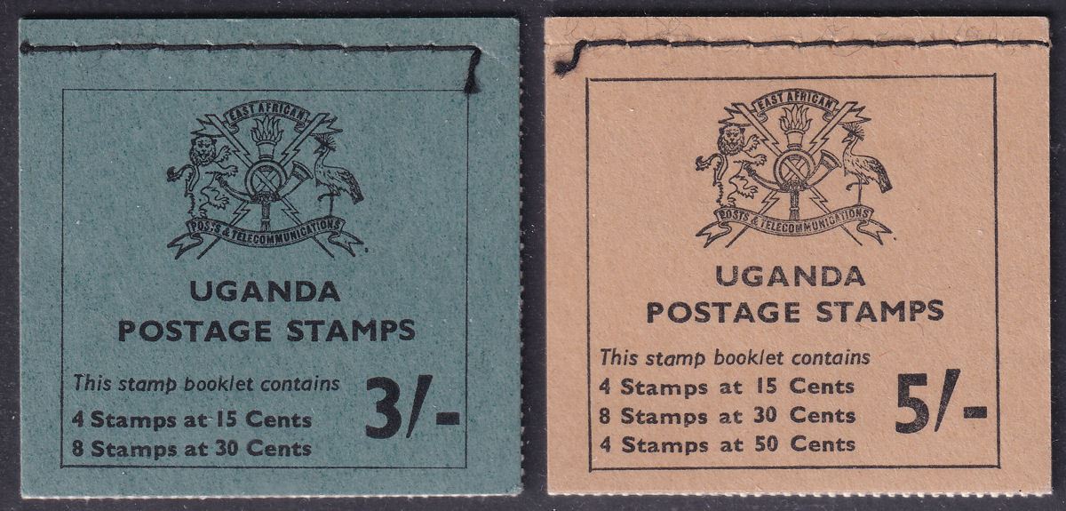 Uganda 1965 3sh, 5sh Complete Stamp Booklets Mint SG SB2 SB3 cat £40