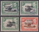 Click for more photos and details Uganda 1940-50 KGVI Revenue Overprint 5c, 10c Selection Used