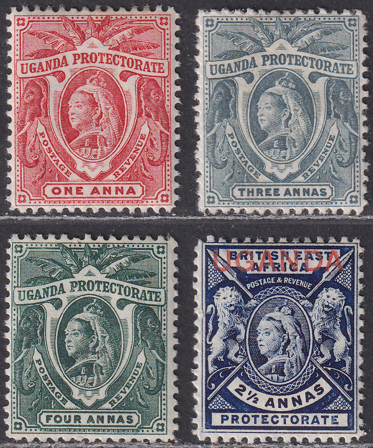 Uganda 1898-1902 Queen Victoria Selection to 4a MInt