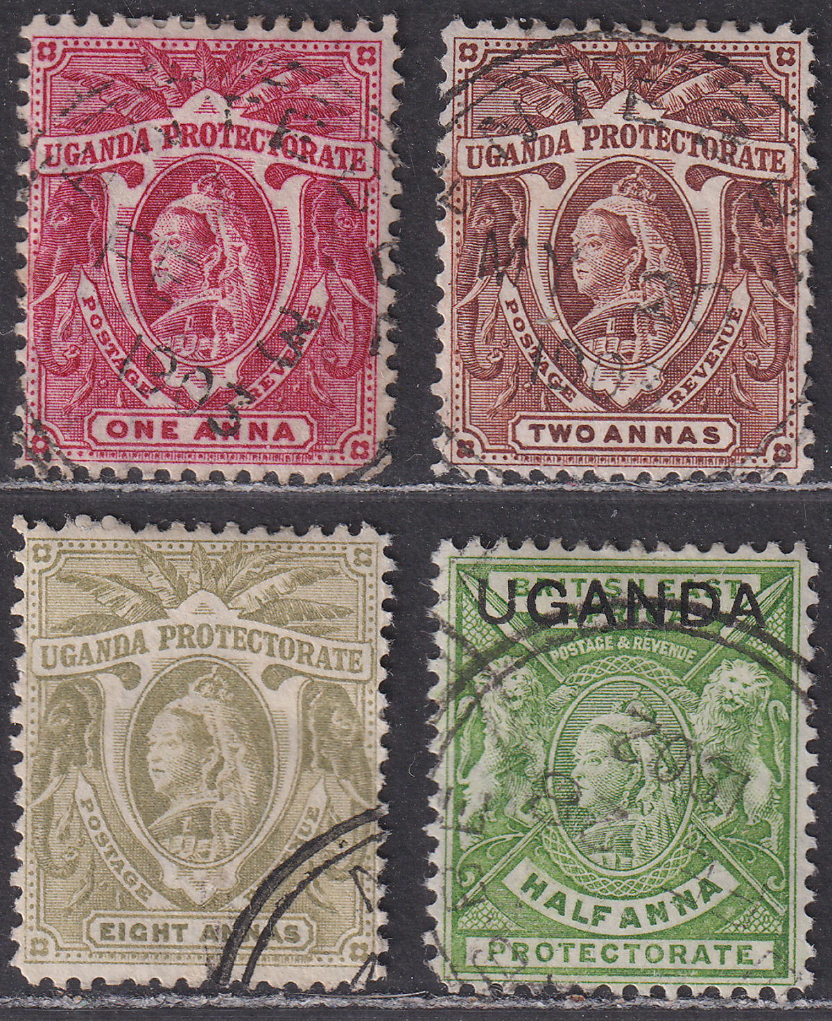 Uganda 1898-1902 Queen Victoria Selection to 8a Used