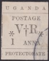 Uganda 1896 QV Typeset 1a Black Thin 1 Used SG54 cat £110