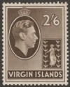 British Virgin Islands 1938 KGVI 2sh6d Sepia Chalky Mint SG118