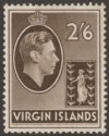 Click for more photos and details British Virgin Islands 1938 KGVI 2sh6d Sepia Chalky Mint SG118
