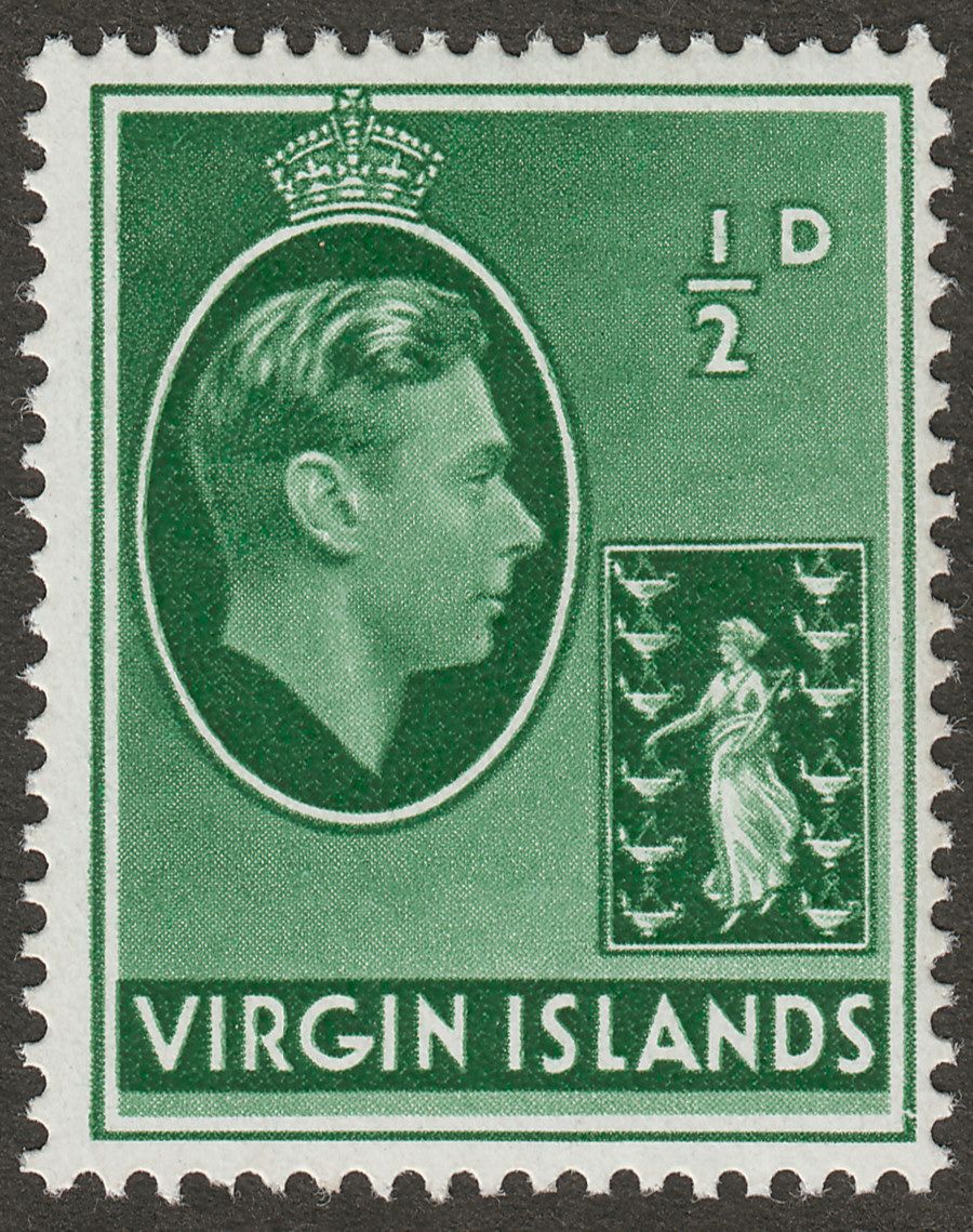 British Virgin Islands 1945 KGVI ½d Green Ordinary Mint SG110a