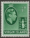 British Virgin Islands 1945 KGVI ½d Green Ordinary Mint SG110a