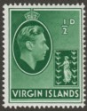 Click for more photos and details British Virgin Islands 1945 KGVI ½d Green Ordinary Mint SG110a