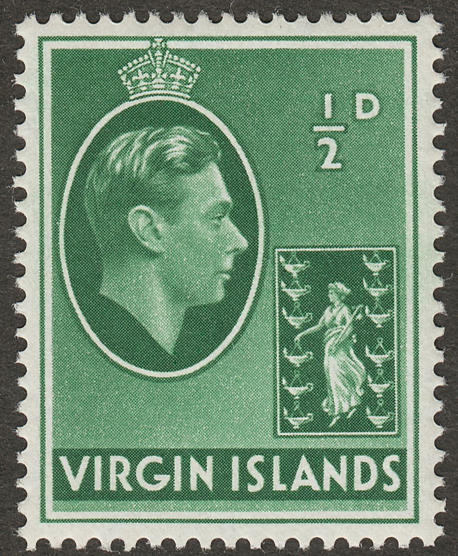 British Virgin Islands 1943 KGVI ½d Dull Green Ordinary Mint SG110a