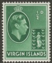 British Virgin Islands 1943 KGVI ½d Dull Green Ordinary Mint SG110a