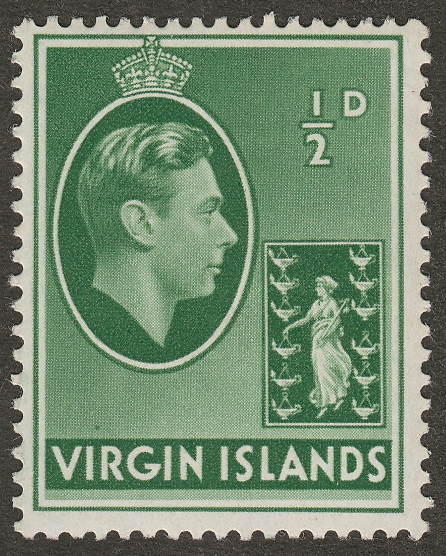 British Virgin Islands 1938 KGVI ½d Green Chalky Mint SG110