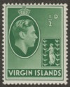 British Virgin Islands 1938 KGVI ½d Green Chalky Mint SG110