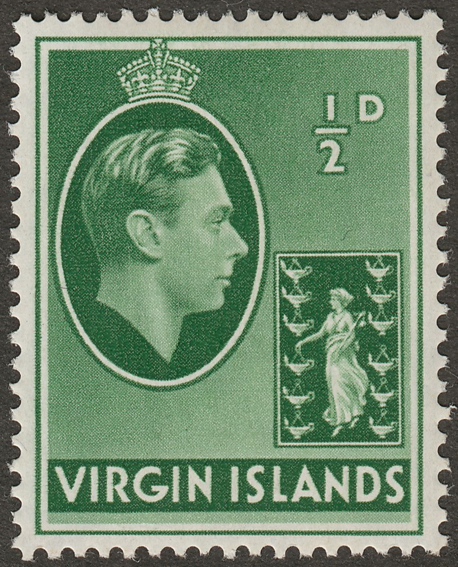 British Virgin Islands 1938 KGVI ½d Green Chalky Mint SG110