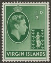 Click for more photos and details British Virgin Islands 1938 KGVI ½d Green Chalky Mint SG110