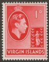 Click for more photos and details British Virgin Islands 1945 KGVI 1d Deep Scarlet Ordinary Mint SG111a