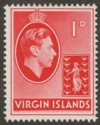 British Virgin Islands 1945 KGVI 1d Deep Scarlet Ordinary Mint SG111a