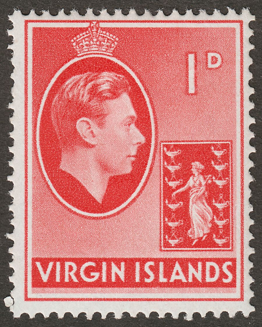 British Virgin Islands 1943 KGVI 1d Scarlet Ordinary Mint SG111a