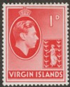 British Virgin Islands 1943 KGVI 1d Scarlet Ordinary Mint SG111a