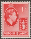 Click for more photos and details British Virgin Islands 1943 KGVI 1d Scarlet Ordinary Mint SG111a
